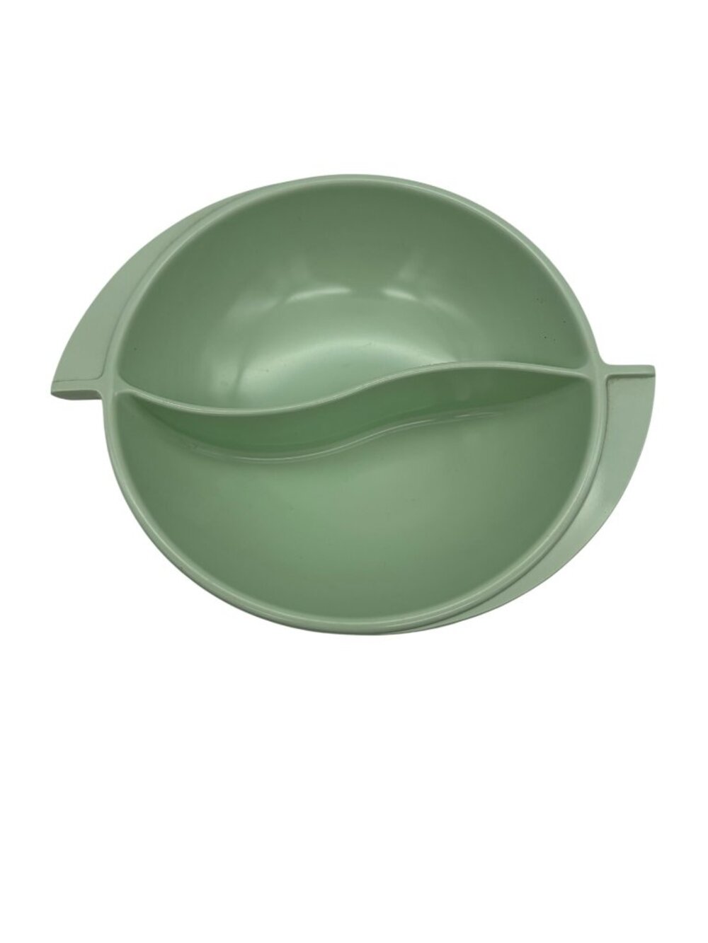 Vintage Boonton Melmac Mint Green Divided Serving Bowl #605-10 USA MCM 10 Inch - Picture 2 of 7